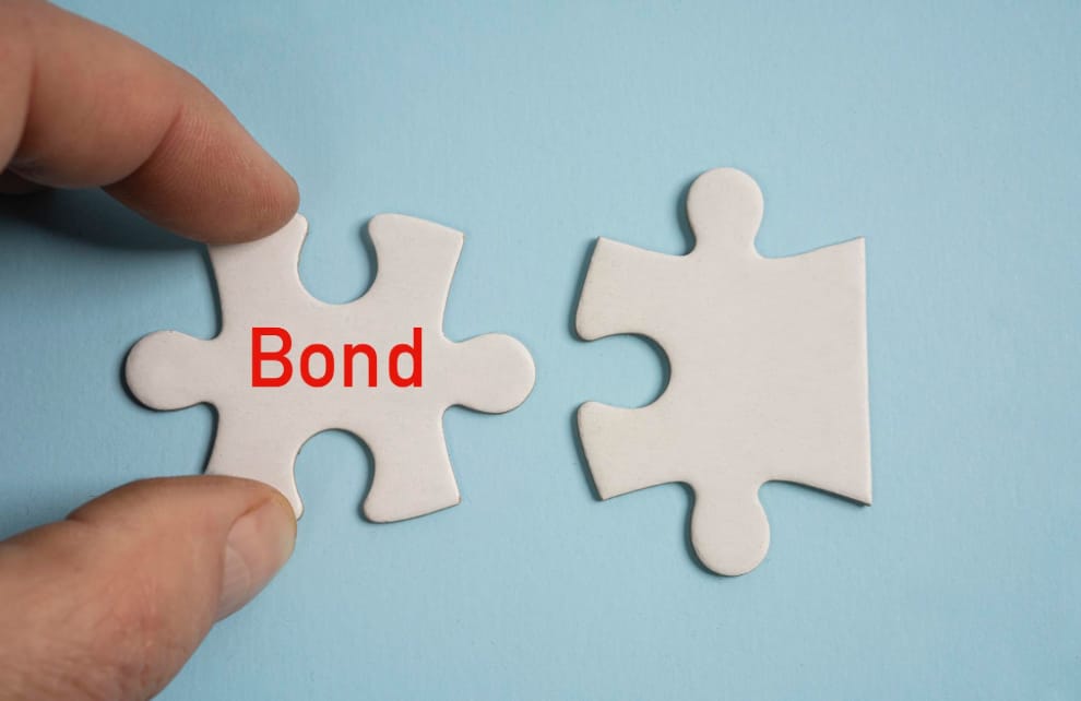 bond puzzle on a blue background